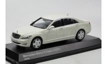 Mercedes-Benz S600L W221 white 2008 1:43 Kyosho, масштабная модель, scale43