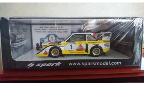 Audi Sport quattro S1 E2 Walter Rohrl / Christian Geistdorfer, масштабная модель, Spark, 1:43, 1/43