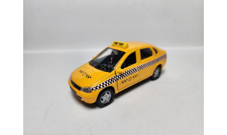 Лада Калина такси 1:36, масштабная модель, ВАЗ, Welly, scale35