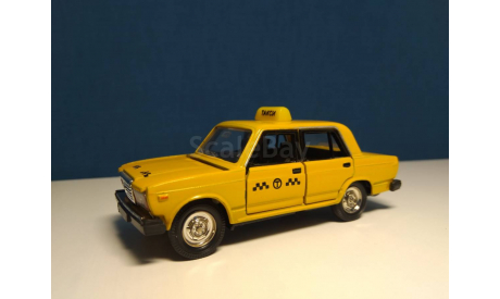 ВАЗ 2107 такси желтая, масштабная модель, Агат/Моссар/Тантал, scale43
