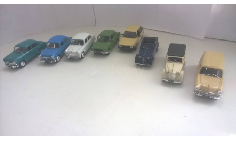 Одним лотом 8 моделей москвичей от Deagostini с рубля!!, масштабная модель, 1:43, 1/43, Автолегенды СССР журнал от DeAgostini