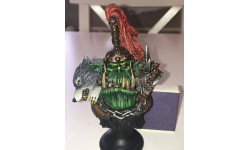 Миниатюра Orc Warlord Bust Warhammer forge world, бюст орка. Профессиональный окрас