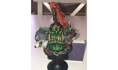 Миниатюра Orc Warlord Bust Warhammer forge world, бюст орка. Профессиональный окрас, фигурка, scale0