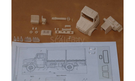 Кит кабина ЗиЛ-4331 с 1 рубля, сборная модель автомобиля, NEVALGA, scale43