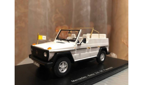 Mercedes Benz G class 230 GE SWB Open Papa Mobil W460 Spark 1:43 Мерседес Cпарк Гелендваген Папа Римский Ватикан, масштабная модель, 1/43, Mercedes-Benz