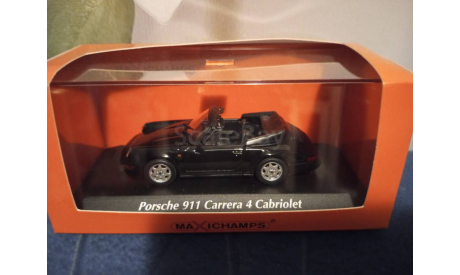 Porsche 911 Carrera 4 Cabriolet (964) 1990 Black⚫, масштабная модель, Maxichamps, scale43