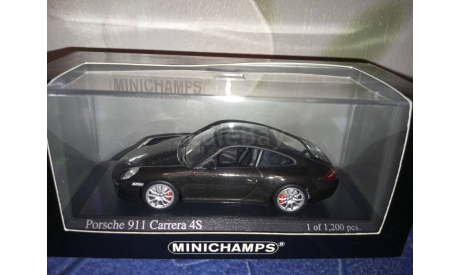 Porsche 911 Carrera 4S 2008 Black⚫ metallic, масштабная модель, Minichamps, scale43