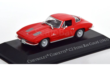 Chevrolet Corvette C2 Stingray  1963 red 1:43 Eaglemoss Route 66, масштабная модель, scale43