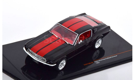 Ford Mustang Fastback Custom 1967  black/red 1:43 Ixo, масштабная модель, IXO Road (серии MOC, CLC), 1/43