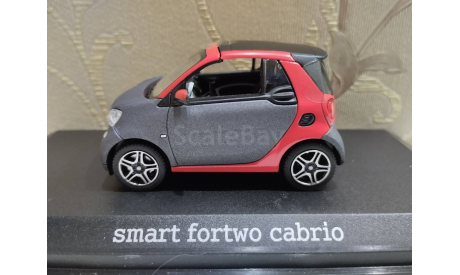 Smart fortwo cabrio titania grey / red 1:43 Norev, масштабная модель, scale43