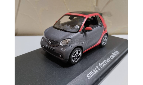 Smart fortwo cabrio titania grey / red 1:43 Norev, масштабная модель, scale43