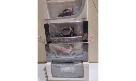 Smart fortwo cabrio titania grey / red 1:43 Norev, масштабная модель, scale43