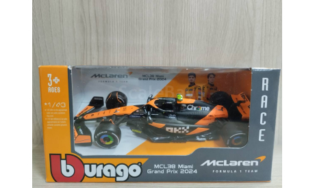 McLaren MC38 #4 Lando Norris 2024 1:43 Bburago, масштабная модель, scale43