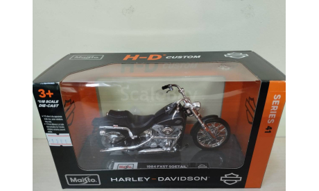 Harley-Davidson FXST Softail 1984 1:18 Maisto, масштабная модель, scale18