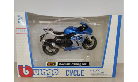 Suzuki GSX-R1000 R 2021 1:18 Bburago, масштабная модель, scale18