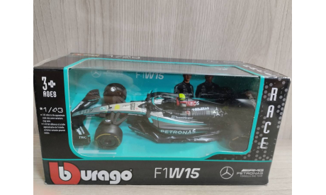 Mercedes F1W15 #44 Lewis Hamilton 2024 1:43 Bburago, масштабная модель, Mercedes-Benz, 1/43