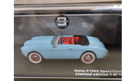 Volvo P1900 Sport Convertible 1955 light blue  1:43 Triple 9, масштабная модель, scale43