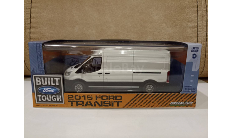 Ford Transit Jumbo 2014 Oxford White (белый), масштабная модель, Greenlight Collectibles, 1:43, 1/43