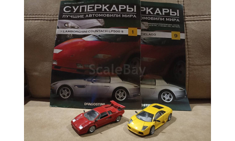 СУПЕРКАРЫ:  №9 Lamborghini Murcielago и №1 Lamborghini Countach, масштабная модель, Суперкары. Лучшие автомобили мира, журнал от DeAgostini, 1:43, 1/43