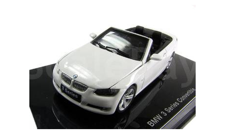 BMW 3 Series Convertible 2007 (White) с открывающимся капотом, масштабная модель, Autoart, scale43