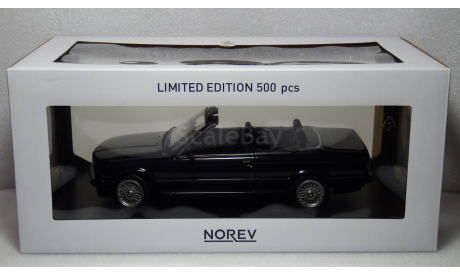 BMW 325i Cabriolet 1991 (E30) Blue metallic, масштабная модель, Norev, 1:18, 1/18