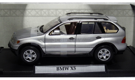 BMW X5 (E53) 2000 silver, масштабная модель, MotorMax, 1:18, 1/18