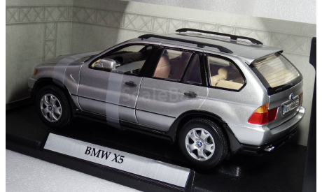 BMW X5 (E53) 2000 silver, масштабная модель, MotorMax, 1:18, 1/18