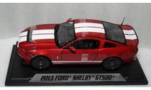 2013 Ford Mustang Shelby GT 500 (Red/White stripes), масштабная модель, Shelby Collectibles, scale18