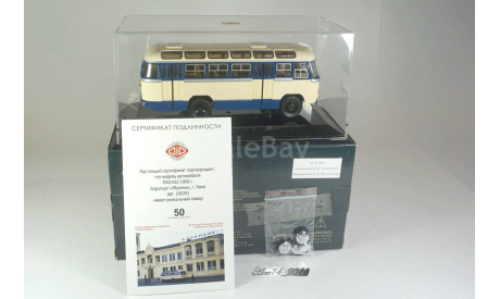 ПАЗ 652 1958 маршрут ’Киев - Аэропорт Жуляны’ бежево-синий Тираж 96 шт DIP Models  1:43 165201, масштабная модель, 1/43