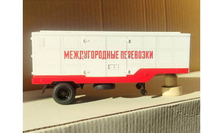 полуприцеп ОДАЗ-794 белый/красный, масштабная модель, Автоистория (АИСТ), scale43