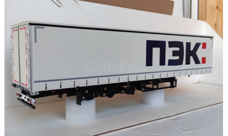 Полуприцеп НЕФАЗ-93341 белый ПЭК БЕЗ КОЛЕС, масштабная модель, ПАО КАМАЗ, scale43