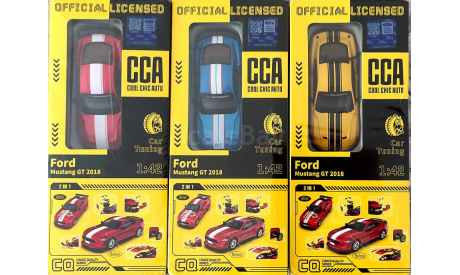 Ford Mustang GT 2018 желтый, масштабная модель, scale43