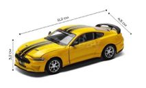Ford Mustang GT 2018 желтый, масштабная модель, scale43