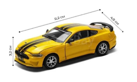 Ford Mustang GT 2018 желтый, масштабная модель, scale43