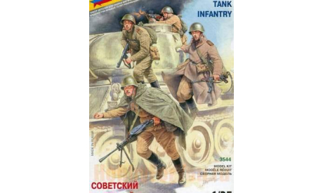 Советский танковый десант (1943-1945 г.), миниатюры, фигуры, 1:35, 1/35, Звезда