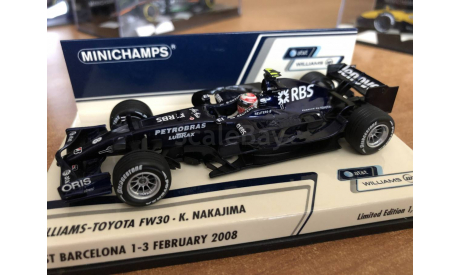 Minichamps F1 2008 pre-season Nakajima test Barcelona 01-03.02 Williams FW30 (лот в мск), масштабная модель, 1:43, 1/43