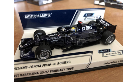 Minichamps F1 2008 pre-season Rosberg test Barcelona 25-27.02 Williams FW30 (лот в мск), масштабная модель, 1:43, 1/43