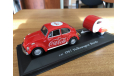 Volkswagen Beetle красный с прицепом Coca Cola Motor City 1-43 (лот в мск), масштабная модель, Motor City Classics, scale43