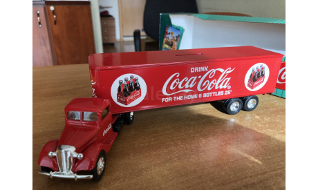 Delivery Cab and trailer bank красный 1937 Coca Cola ERTL 1-43 (лот в мск), масштабная модель, scale43, ERTL (Auto World)