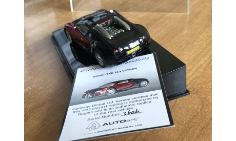 Bugatti Veyron black red Autoart 50901 1-43 (лот в мск), масштабная модель, scale43