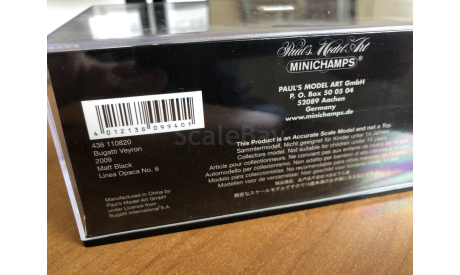 Bugatti Veyron Matt Black Linea Opaca Minichamps 1-43 (лот в мск), масштабная модель, scale43