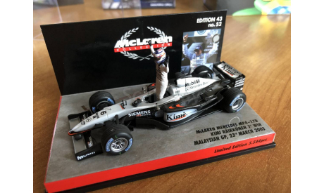 Minichamps F1 McLaren MP4/17D Raikkonen K. 2003 stand 1st win Malaysian GP  (лот в мск), масштабная модель, scale43