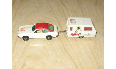 FORD CAPRI + TRAILER Majorette 1/60 made in France, редкая масштабная модель, Majorette made in France, scale64