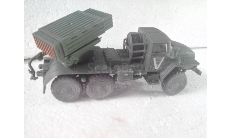 Модель 1/72 БМ-21 ГРАД На базе урал 375, масштабная модель, scale72