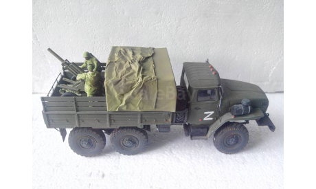 Модель 1/35 Урал-4320 с минометом 2Б9 (2Б9М) «Василёк», масштабная модель, scale35