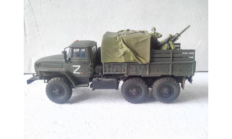 Модель 1/35 Урал-4320 с минометом 2Б9 (2Б9М) «Василёк», масштабная модель, scale35