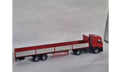 Iveco EuroTech грузовик с 2х осн. прицепом борт Herpa 1/87 HO, масштабная модель, scale87