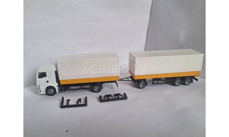 MAN TGS TM грузовик с 3-х осн. прицепом тент/борт Herpa 1/87 HO, масштабная модель, scale87