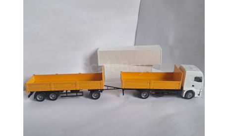MAN TGS TM грузовик с 3-х осн. прицепом тент/борт Herpa 1/87 HO, масштабная модель, scale87