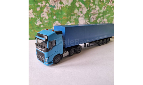 VOLVO FH с бортовым тент. прицепом Herpa 1/87 HO, масштабная модель, scale87